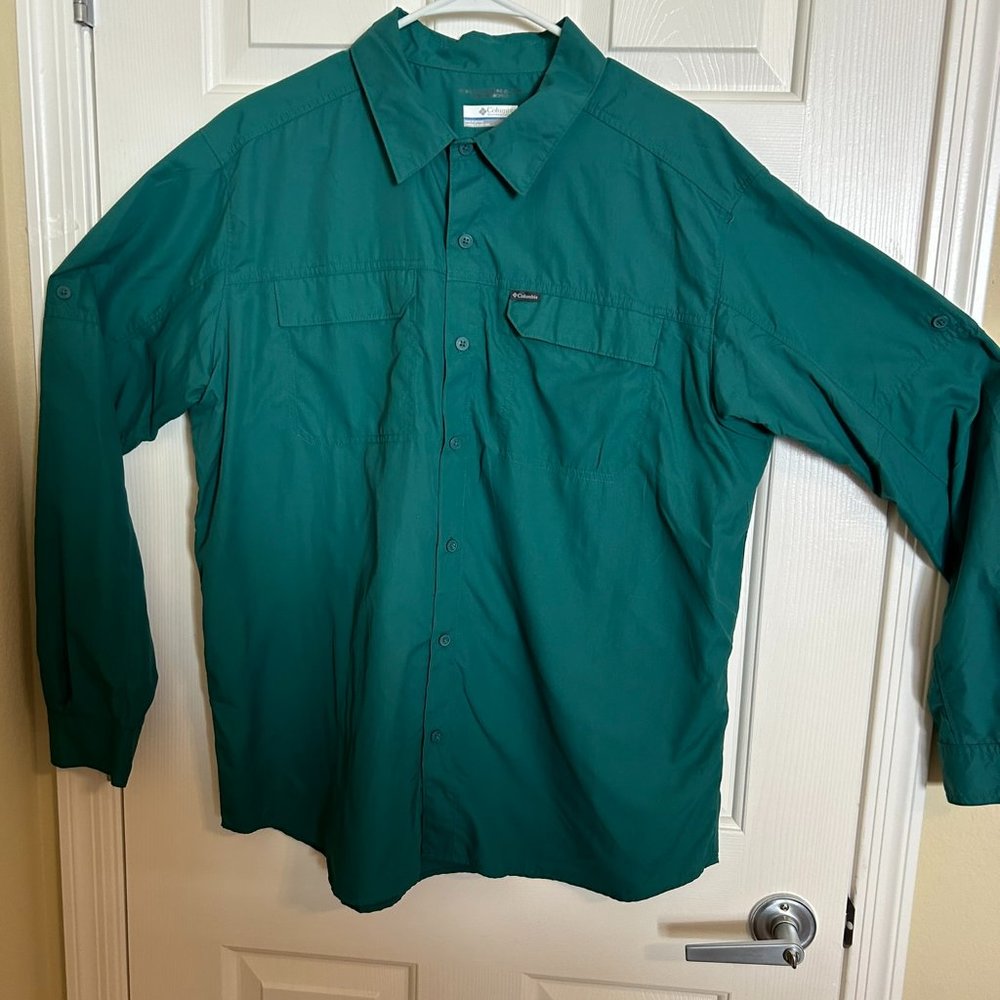 Men’s Columbia Long Sleeve Shirt – Green – Size XL